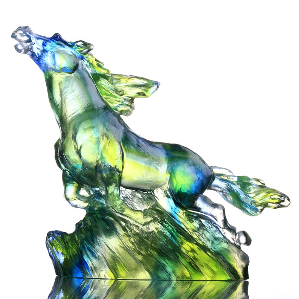Crystal Animal, Horse, The Frontrunner - LIULI Crystal Art