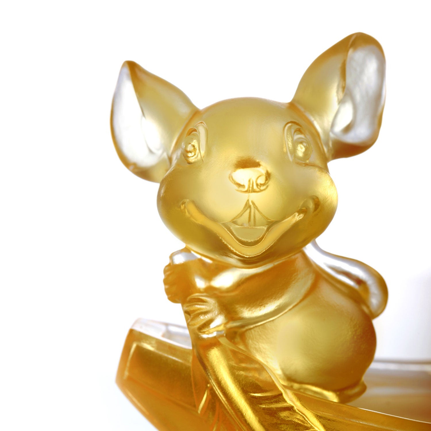 Crystal Animal, Money Bank, Piggy Bank, Year of the Rat, Aboard the Auspicious Ship - LIULI Crystal Art