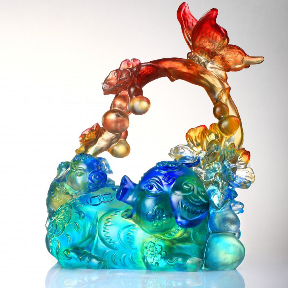 Crystal Animal, Pig and Butterfly, Fulfillment - LIULI Crystal Art