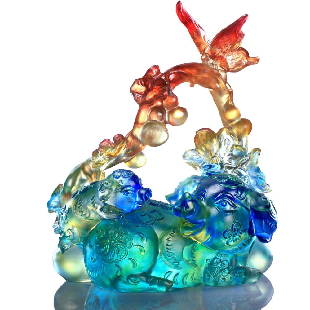 Crystal Animal, Pig and Butterfly, Fulfillment - LIULI Crystal Art