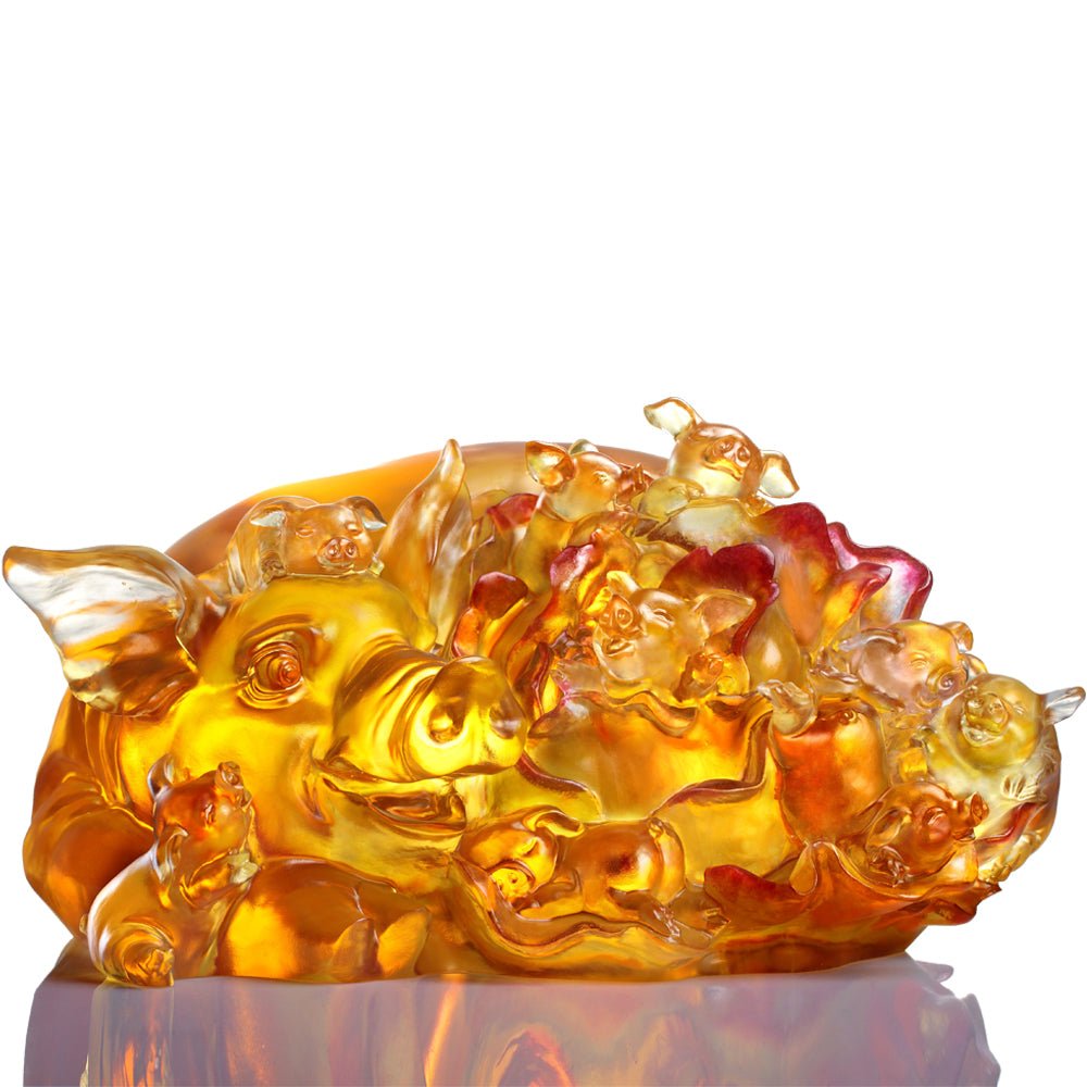 Crystal Animal, Pig, Generational Joy - LIULI Crystal Art