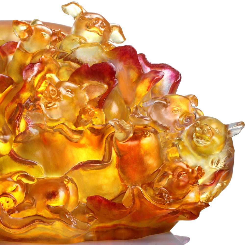 Crystal Animal, Pig, Generational Joy - LIULI Crystal Art