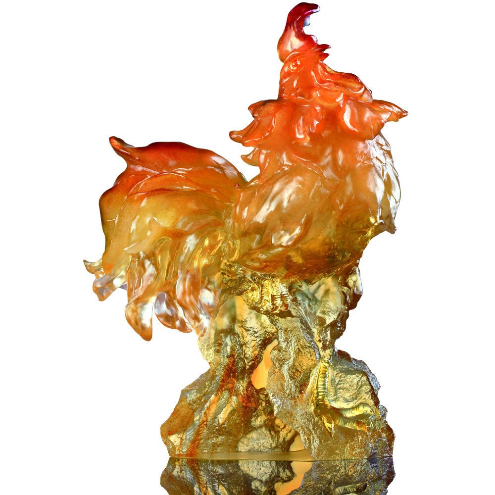 Crystal Animal, Zodiac, Rooster, Divine Sound - LIULI Crystal Art