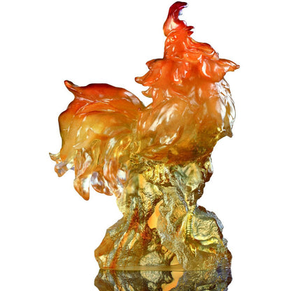 Crystal Animal, Zodiac, Rooster, Divine Sound - LIULI Crystal Art