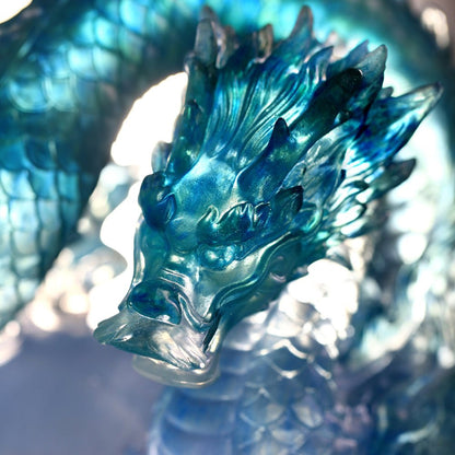 Crystal Art Mythical Dragon, Guardian-Azure Dragon of the East, Rise of the Dragon - LIULI Crystal Art