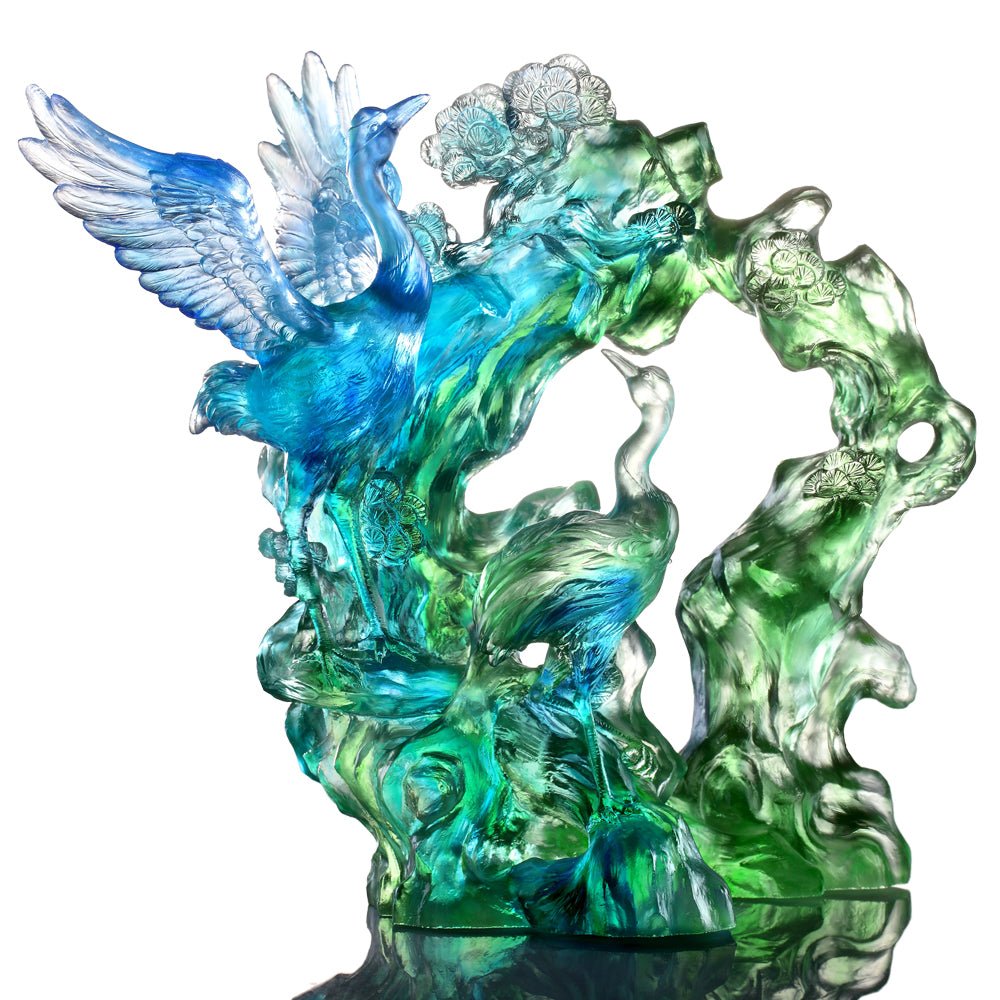Crystal Bird, Crane, Infinite Eternity - LIULI Crystal Art