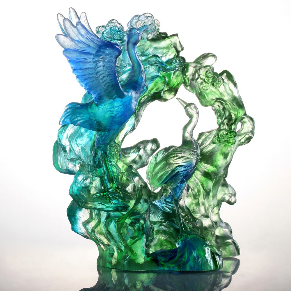 Crystal Bird, Crane, Infinite Eternity - LIULI Crystal Art