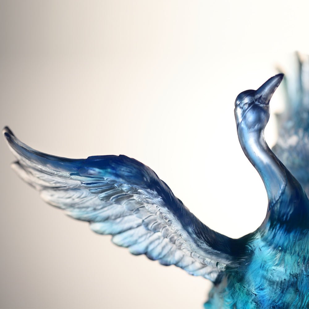 Crystal Bird, Crane, Infinite Eternity - LIULI Crystal Art