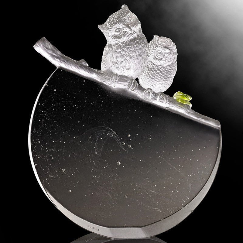 Crystal Bird, Owl, This Lifetime-Lanyu Scops Owl - LIULI Crystal Art