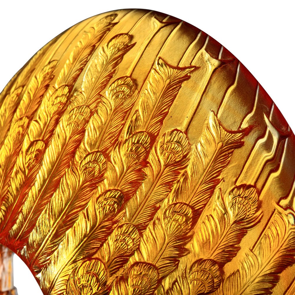 Crystal Bird, Peacock, Golden Age of Opulent Beauty - LIULI Crystal Art