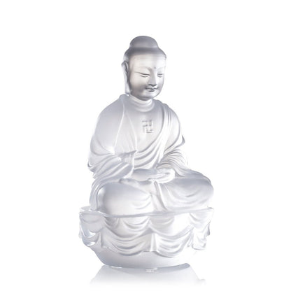 Crystal Buddha, Amitabha, Shakyamuni, Medicine, Guardians of Peace (Set of 3) - LIULI Crystal Art