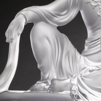 Crystal Buddha, Guanyin, Light Exists Because of Love-Heart of Guanyin - LIULI Crystal Art