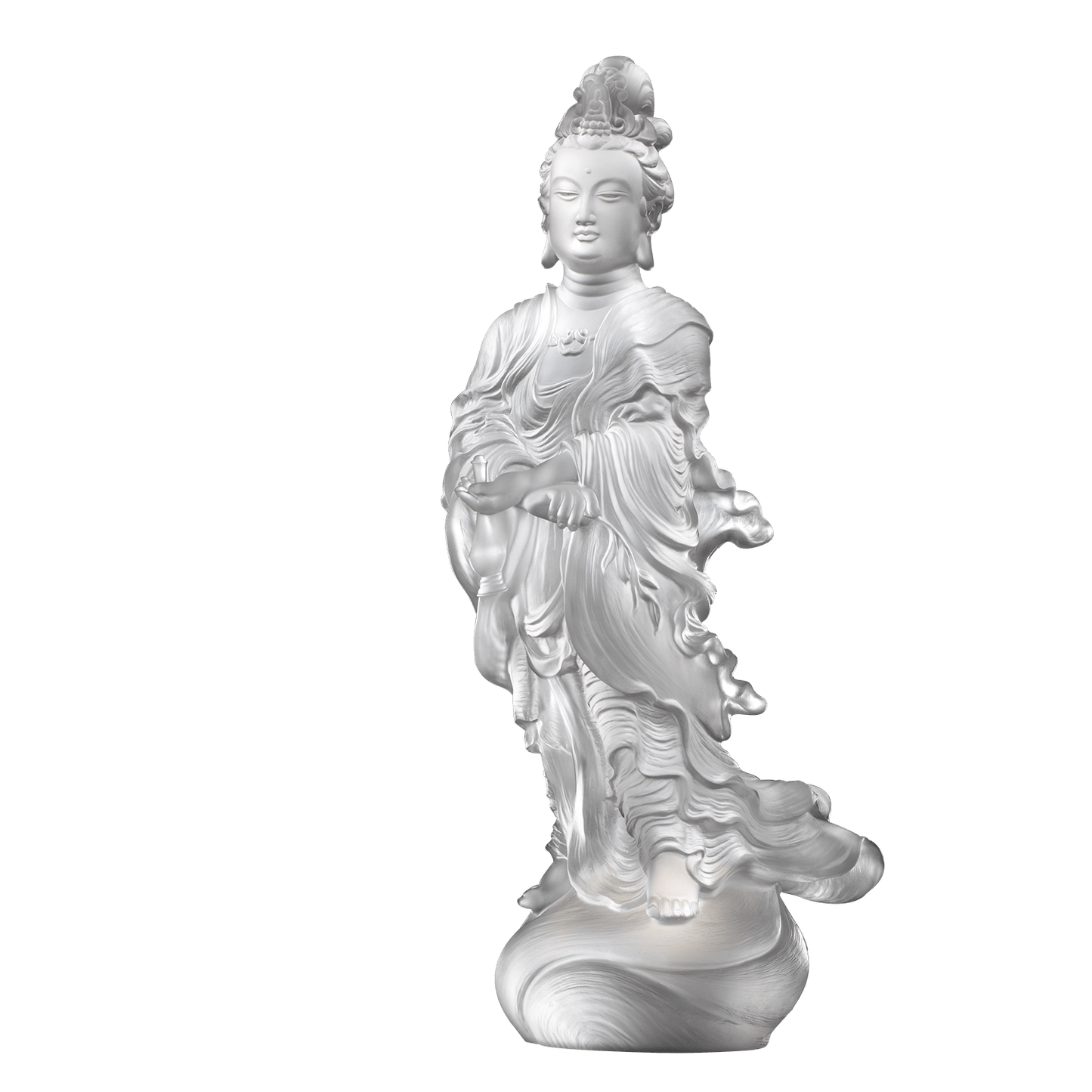 Crystal Buddha, Guanyin, Light Exists Because of Love-Joyous World - LIULI Crystal Art