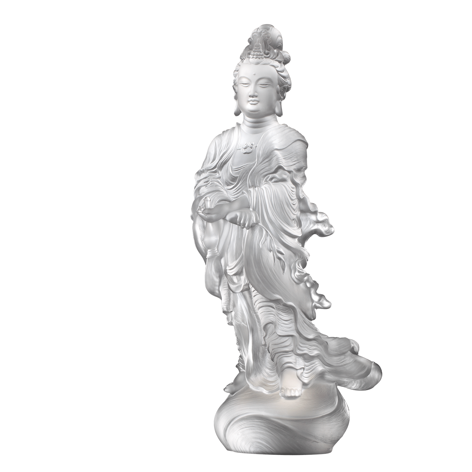 Crystal Buddha, Guanyin, Light Exists Because of Love-Joyous World - LIULI Crystal Art