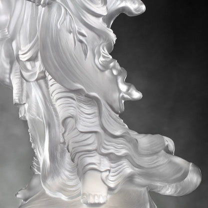 Crystal Buddha, Guanyin, Light Exists Because of Love-Joyous World - LIULI Crystal Art