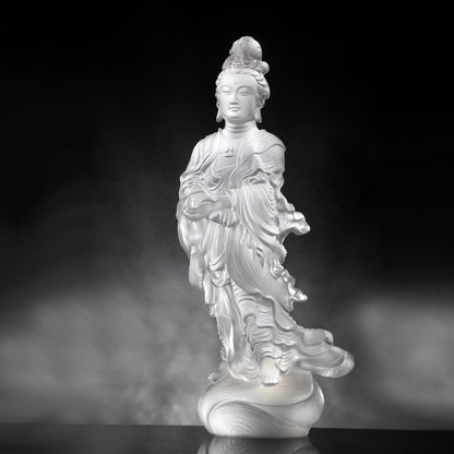 Crystal Buddha, Guanyin, Light Exists Because of Love-Joyous World - LIULI Crystal Art