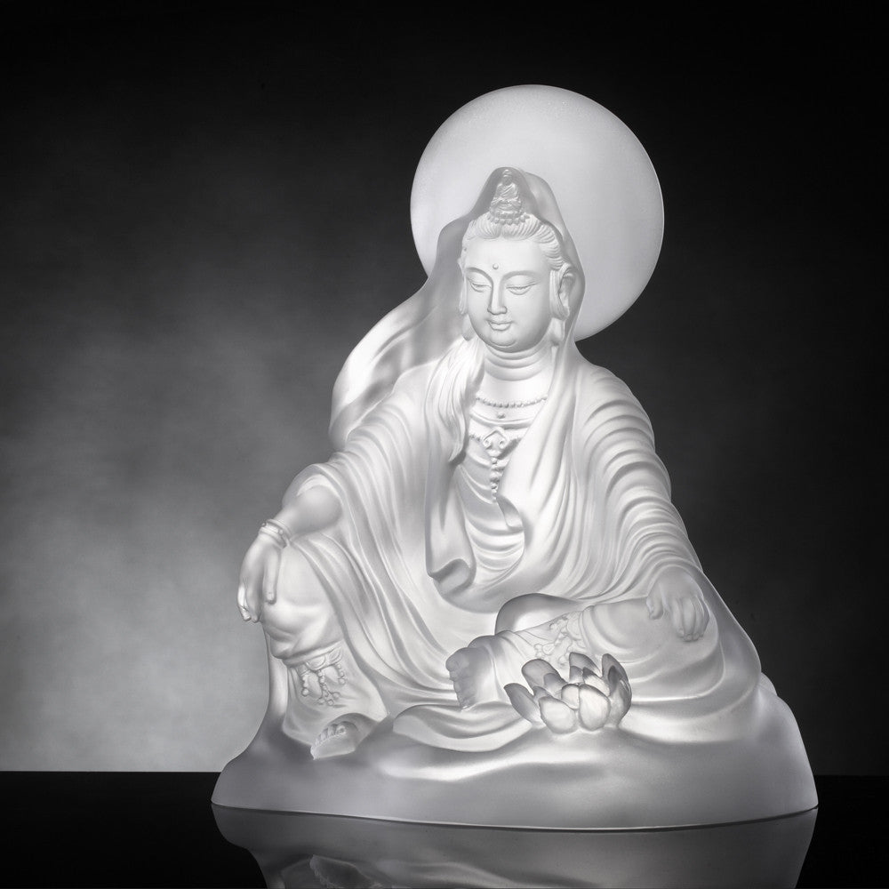 Crystal Buddha, Guanyin, Light Exists Because of Love-State of Enlightenment - LIULI Crystal Art