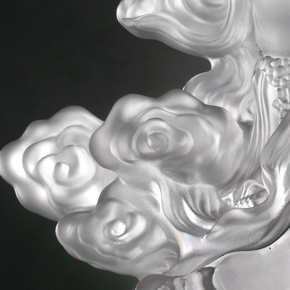 Crystal Buddha, Guanyin, Light Exists Because of Love-Wishes Fulfilled - LIULI Crystal Art
