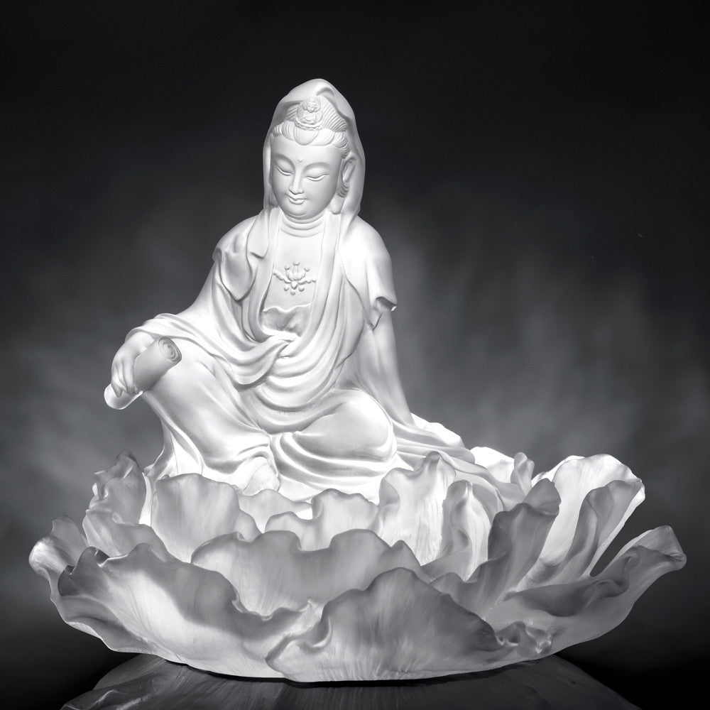 Crystal Buddha, Guanyin, Mortal Smile-A Smile For Serenity - LIULI Crystal Art