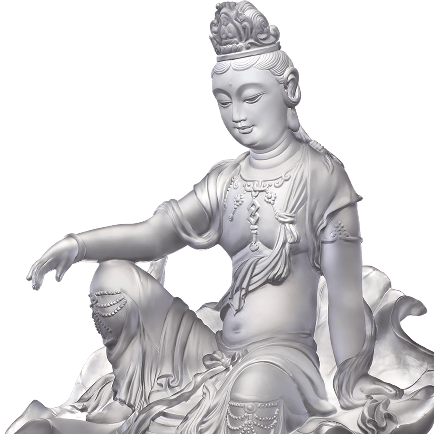 Crystal Buddha, Guanyin, Mortal Smile-Guanyin of Fulfillment and Purity - LIULI Crystal Art
