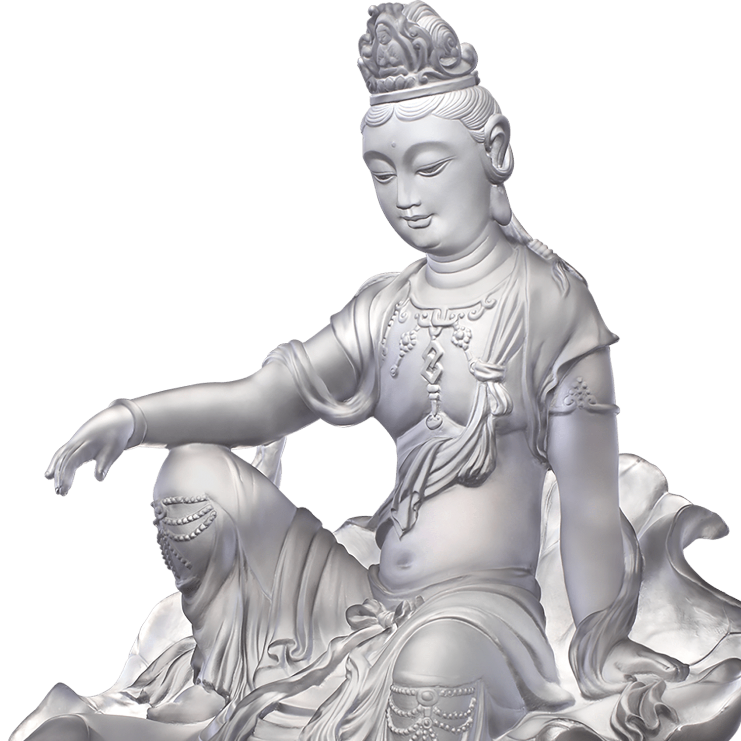 Crystal Buddha, Guanyin, Mortal Smile-Guanyin of Fulfillment and Purity - LIULI Crystal Art
