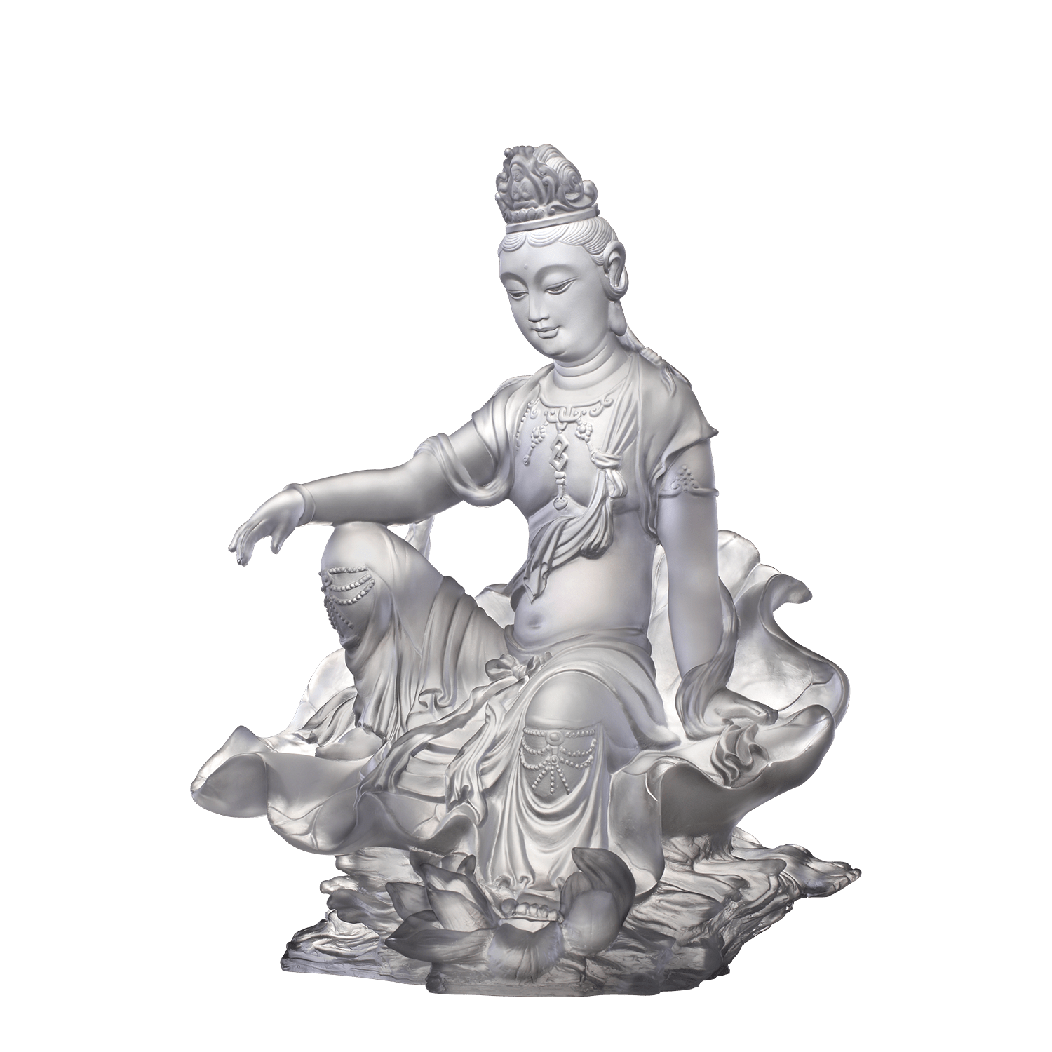 Crystal Buddha, Guanyin, Mortal Smile-Guanyin of Fulfillment and Purity - LIULI Crystal Art