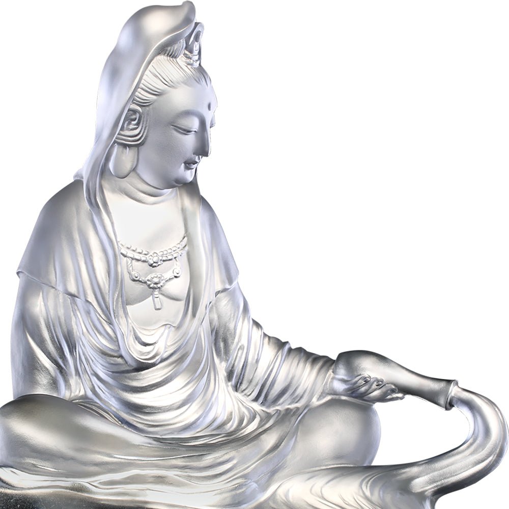 Crystal Buddha, Guanyin, Mortal Smile-Heart of Pure Dew - LIULI Crystal Art