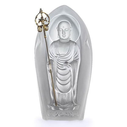 Crystal Buddha, Ksitigarbha Bodhisattva, Fulfillment of Lotus Radiance - LIULI Crystal Art