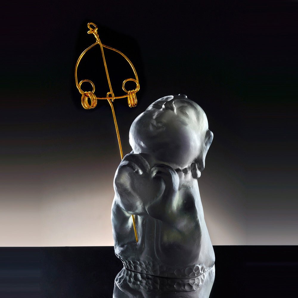 Crystal Buddha, Ksitigarbha Bodhisattva, Joyous and Worry-Free-A Kind Heart Rewarded - LIULI Crystal Art