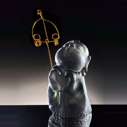Crystal Buddha, Ksitigarbha Bodhisattva, Joyous and Worry-Free-A Kind Heart Rewarded - LIULI Crystal Art