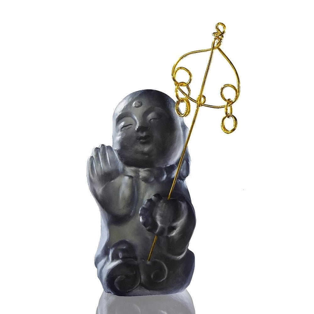 Crystal Buddha, Ksitigarbha Bodhisattva, Joyous and Worry-Free-I Am Not Afraid - LIULI Crystal Art