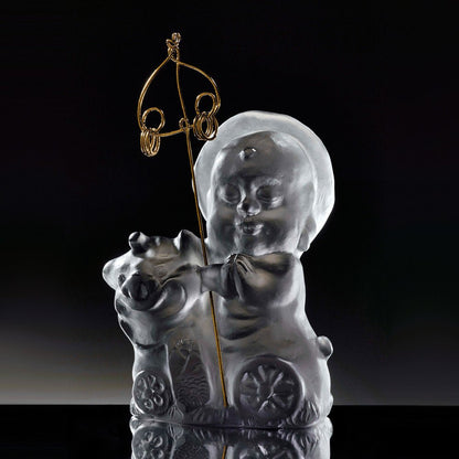 Crystal Buddha, Ksitigarbha Bodhisattva, Joyous and Worry-Free-Safe Travels - LIULI Crystal Art