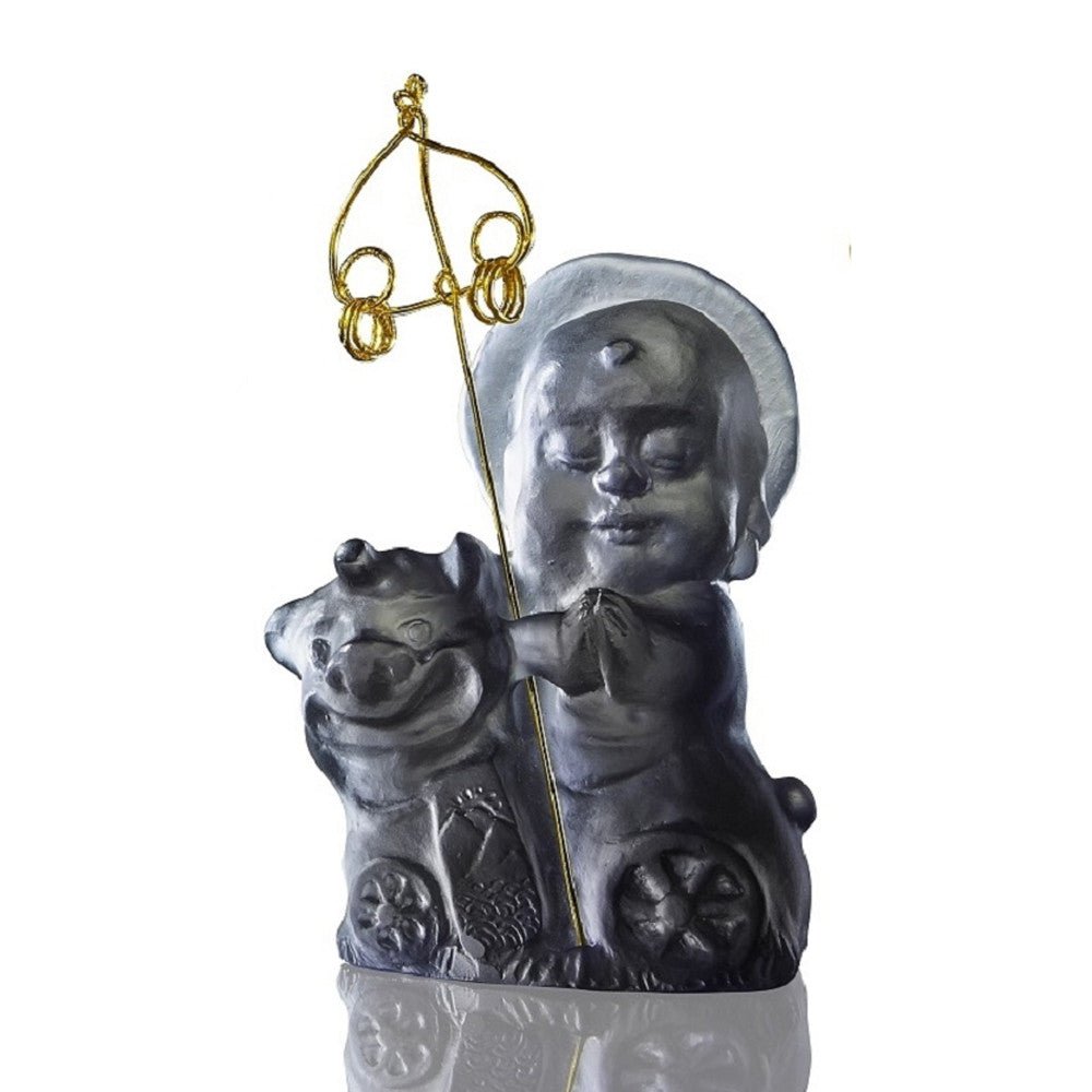 Crystal Buddha, Ksitigarbha Bodhisattva, Joyous and Worry-Free-Safe Travels - LIULI Crystal Art