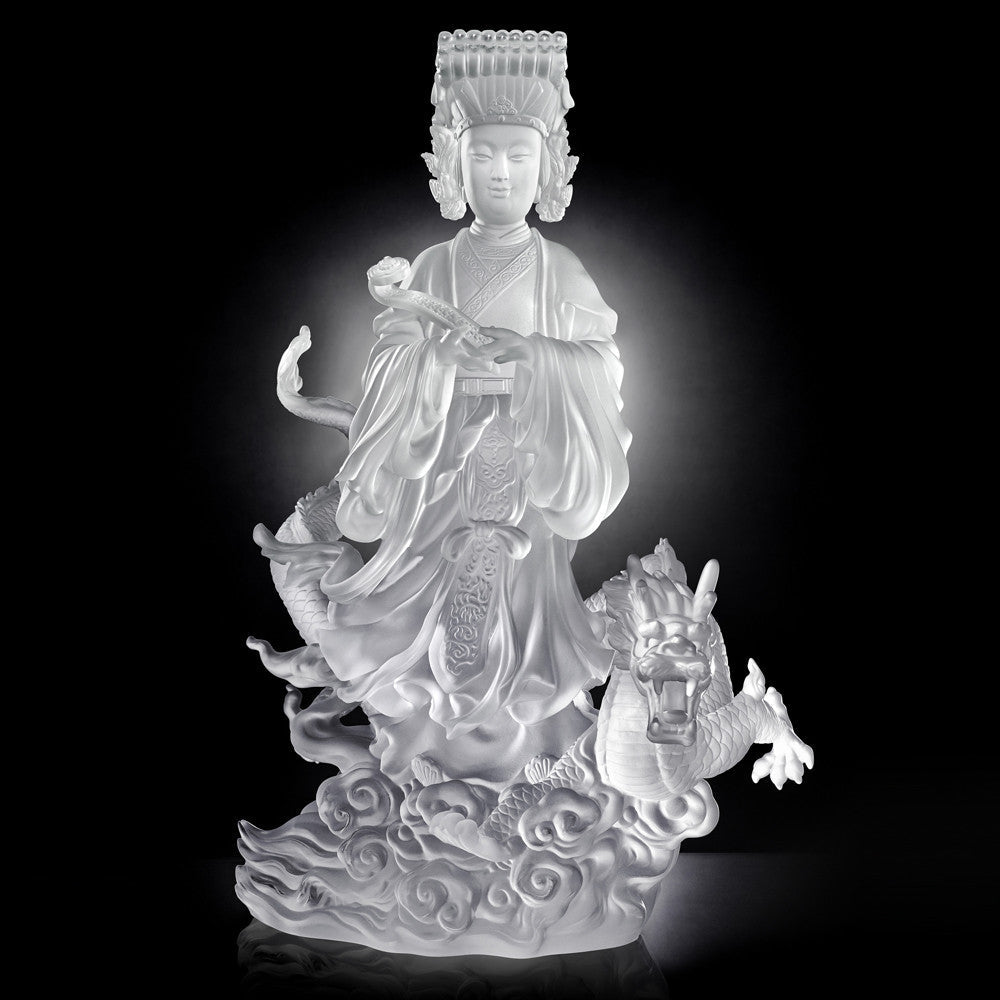 Crystal Buddha, Mazu, Goddess of the Sea, Waves of Benevolent Light - LIULI Crystal Art