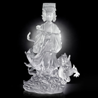 Crystal Buddha, Mazu, Goddess of the Sea, Waves of Benevolent Light - LIULI Crystal Art