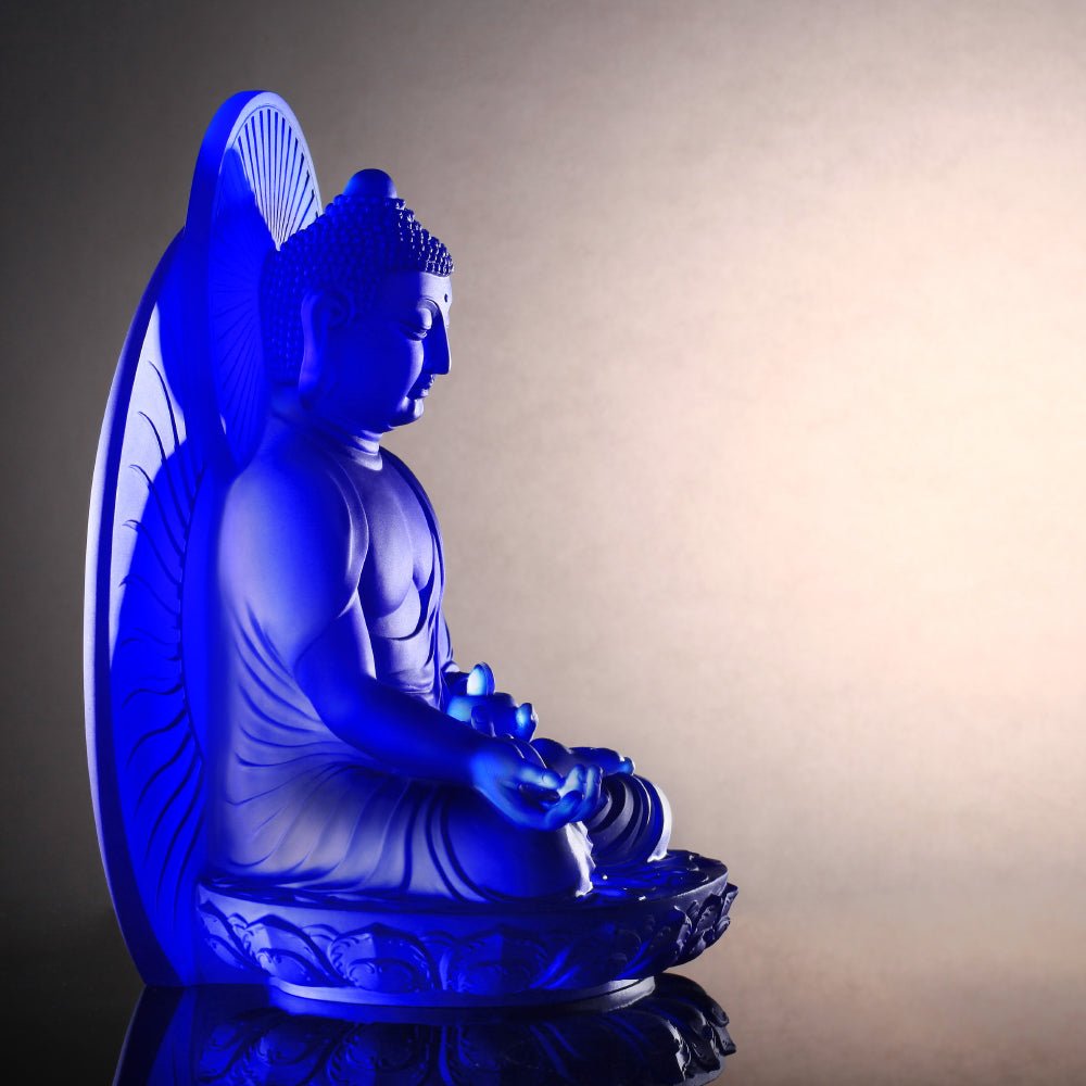 Crystal Buddha, Medicine Buddha, Wishes for Sentient Beings - LIULI Crystal Art