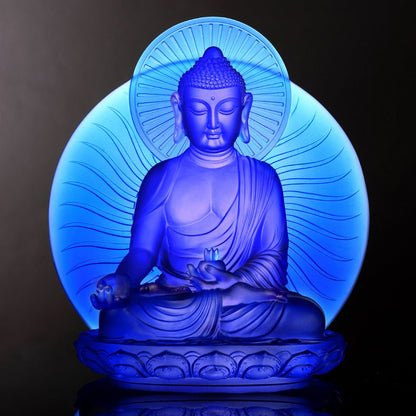 Crystal Buddha, Medicine Buddha, Wishes for Sentient Beings - LIULI Crystal Art