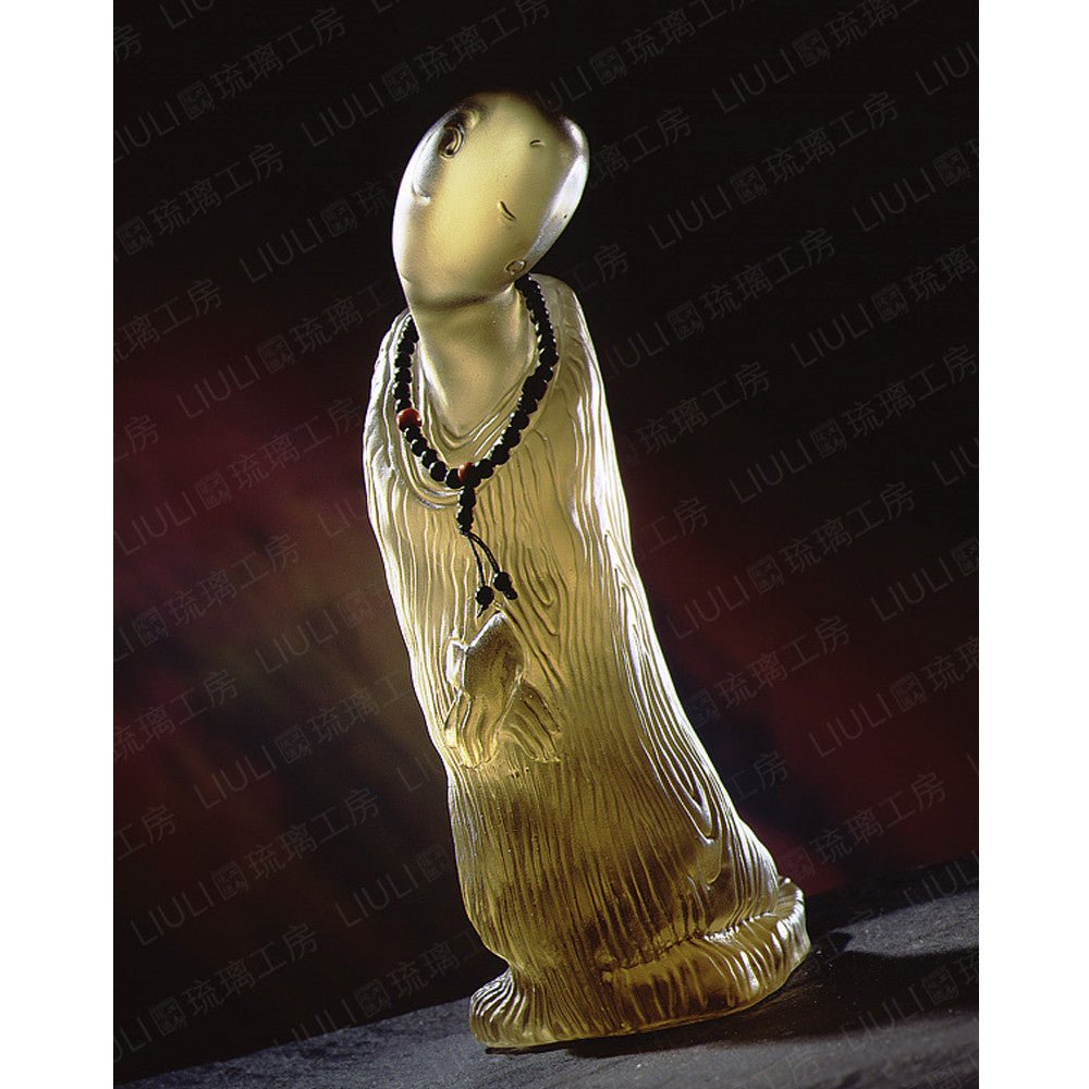 Crystal Buddha, Monk, Free Mind from Prolific Dreaming - LIULI Crystal Art