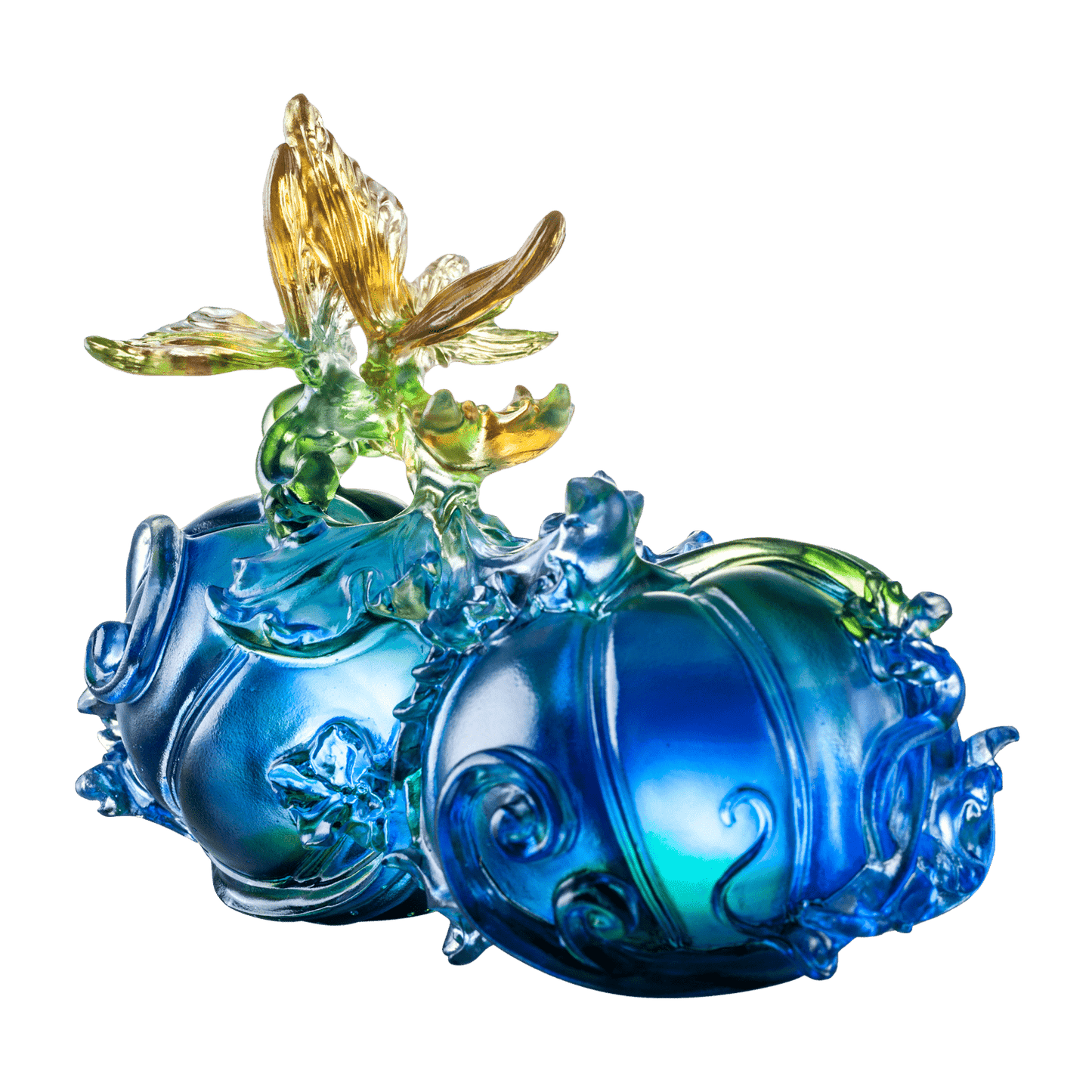 '-- DELETE -- Crystal Butterfly, Paperweight, Fruits of Prosperity - LIULI Crystal Art