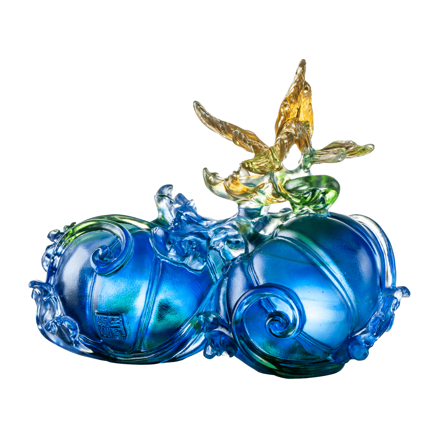 '-- DELETE -- Crystal Butterfly, Paperweight, Fruits of Prosperity - LIULI Crystal Art