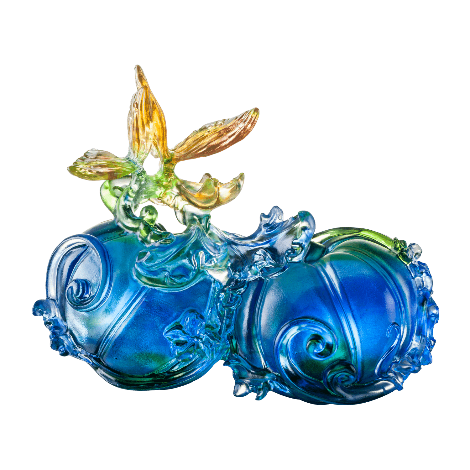 '-- DELETE -- Crystal Butterfly, Paperweight, Fruits of Prosperity - LIULI Crystal Art