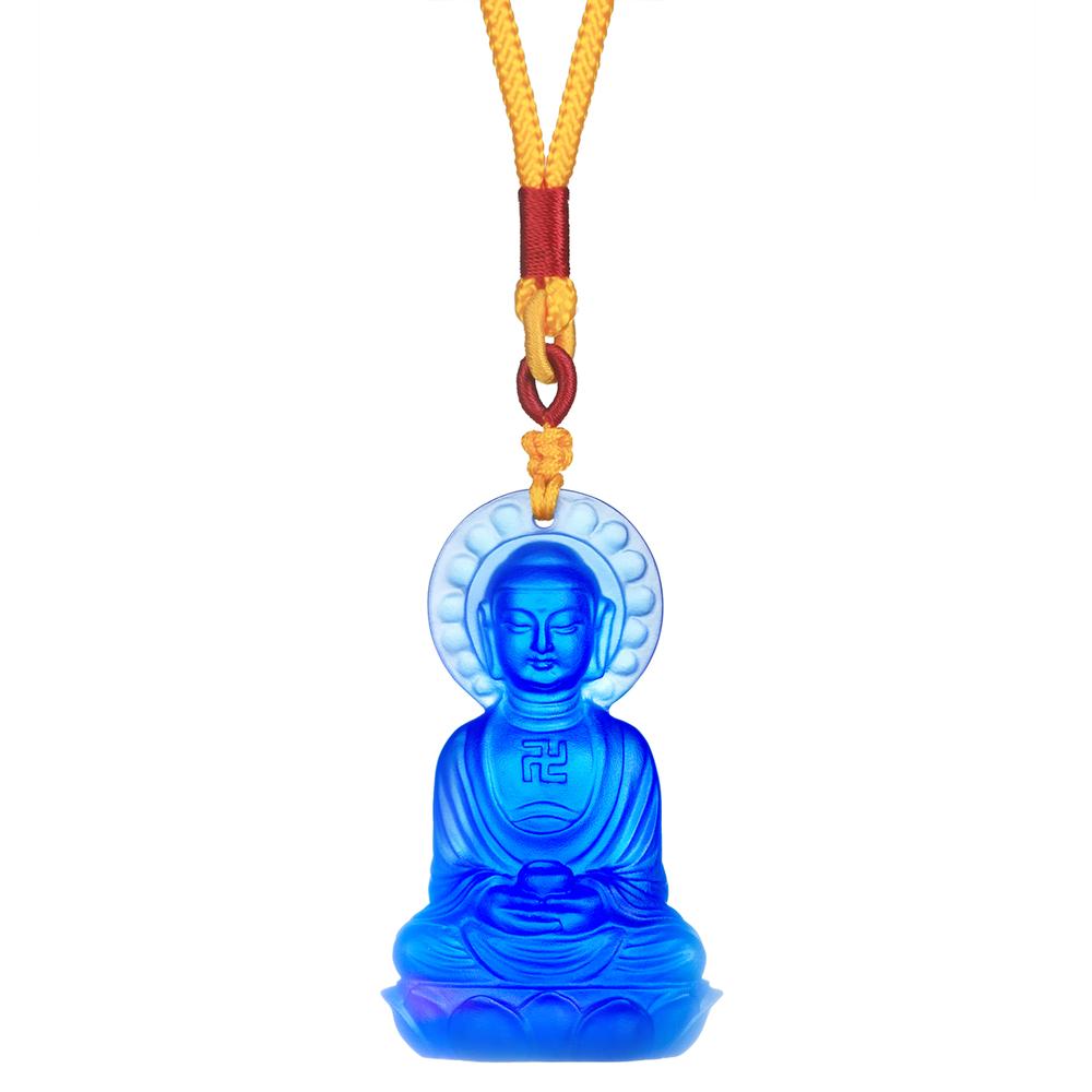Crystal Charm, Medicine Buddha, Follow the Heart, Follow Happiness - LIULI Crystal Art