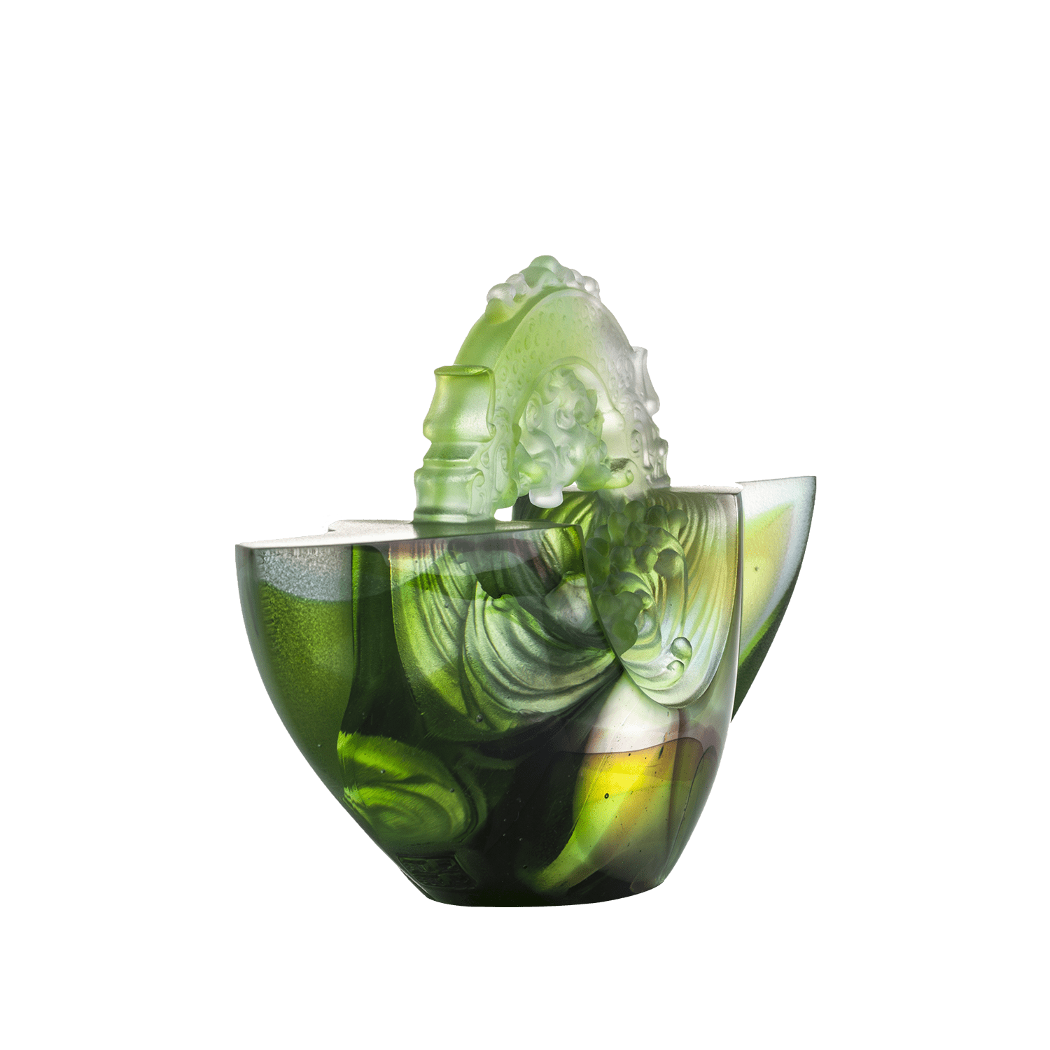 Crystal Chinese Ingot, Gold Nugget, Ubiquitous Brilliance of the Dragon - LIULI Crystal Art