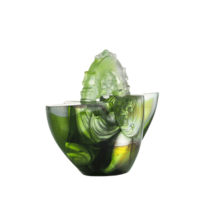 Crystal Chinese Ingot, Gold Nugget, Ubiquitous Brilliance of the Dragon - LIULI Crystal Art