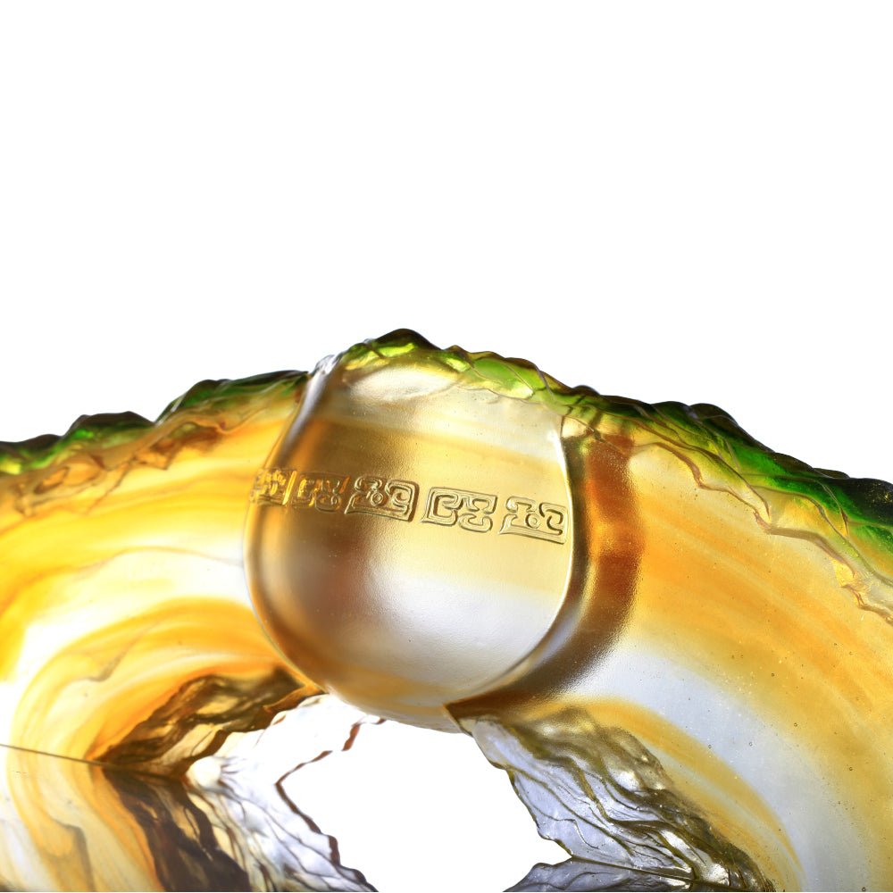 '-- DELETE -- Crystal Chinese Vessel, Ding, Ease with Discernment-Ding of Ambitious Ascent - LIULI Crystal Art