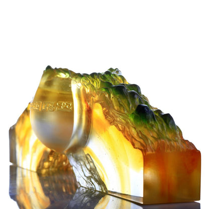'-- DELETE -- Crystal Chinese Vessel, Ding, Ease with Discernment-Ding of Ambitious Ascent - LIULI Crystal Art
