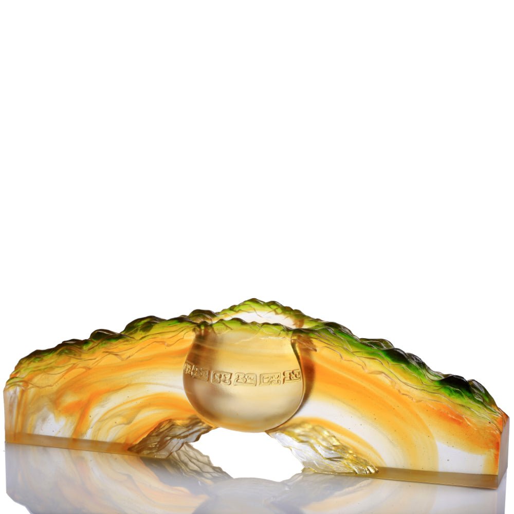 '-- DELETE -- Crystal Chinese Vessel, Ding, Ease with Discernment-Ding of Ambitious Ascent - LIULI Crystal Art
