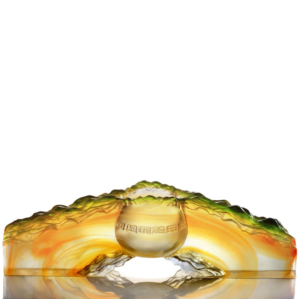 '-- DELETE -- Crystal Chinese Vessel, Ding, Ease with Discernment-Ding of Ambitious Ascent - LIULI Crystal Art
