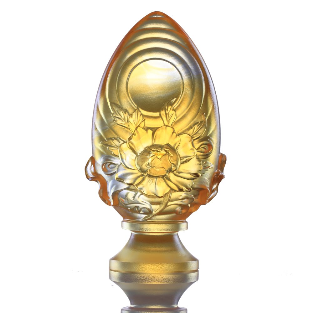 Crystal Feng Shui, Eight Auspicious Offerings, Lotus Flower-Auspicious Joyous Heart - LIULI Crystal Art