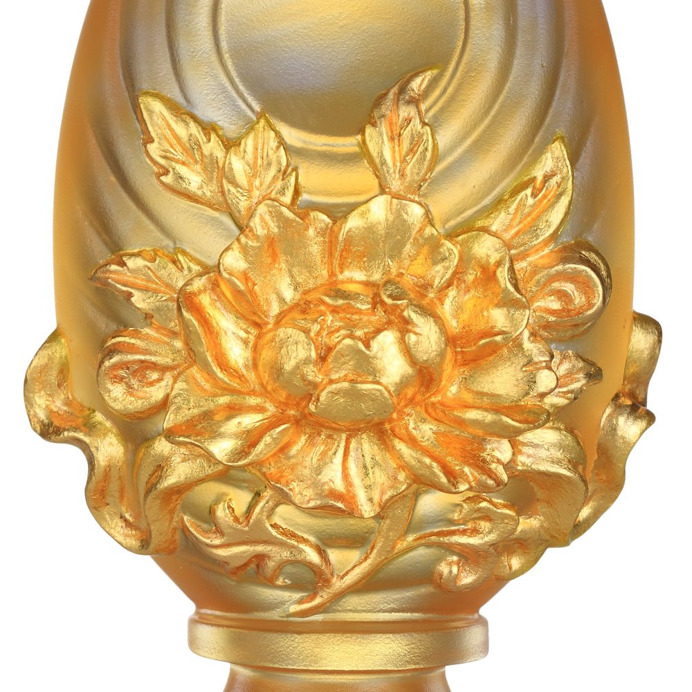 Crystal Feng Shui, Good Fortune & Wealth, Eight Auspicious Offerings, Implement Auspiciousness, The Rest Will Follow (Set of 8, 24K Gilded) - LIULI Crystal Art